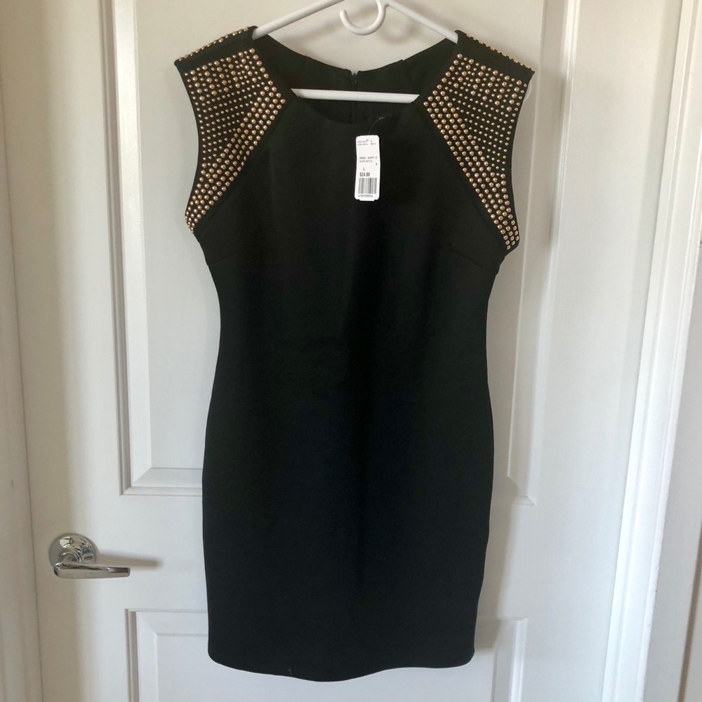 Forever 21 Black Gold Studded Dress